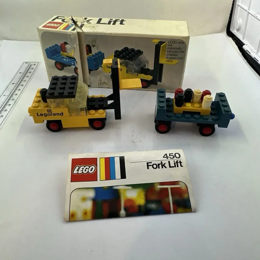 1973 Legoland Construction 450 Fork Lift Complete w/Box & Instructions Vintage